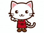 猫カフェ店員（白猫）のイラスト