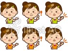 女性インストラクターの表情・ポーズ色々のイラスト3