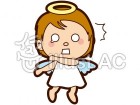 ショックな顔した天使のイラスト
