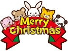 クリスマス　可愛いタイトルリボンのイラスト