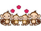 可愛いお猿の4人家族