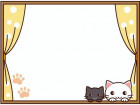白猫と黒猫のフレームのイラスト