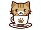 猫カップ（トラ猫）のイラスト