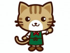 猫カフェの店員（トラ猫）のイラスト